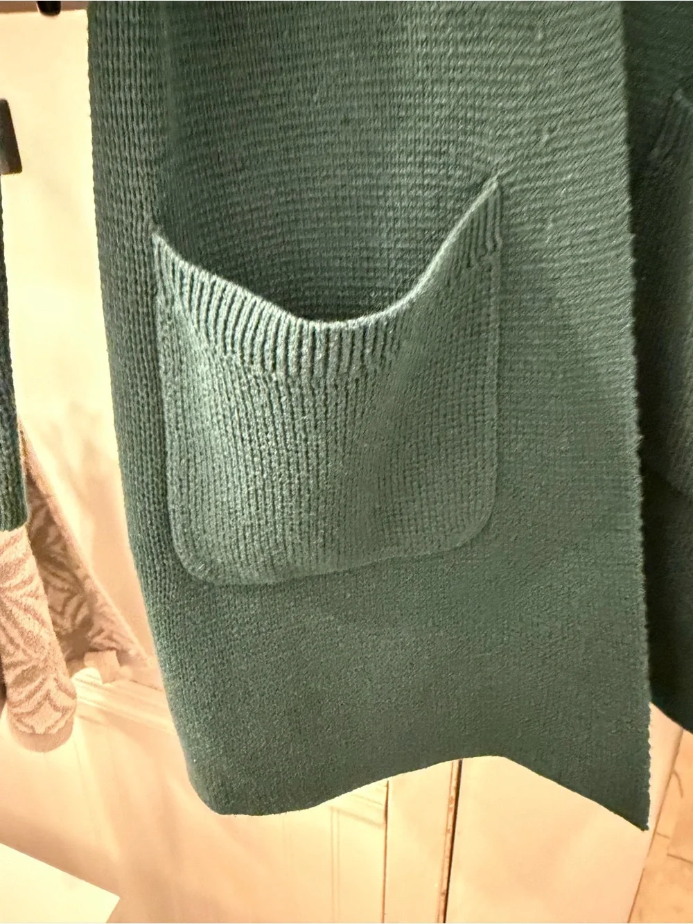 J. Crew Teal Cotton  Open-Front Knit Cardigan with Pockets
